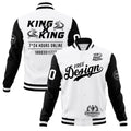 Custom White Black Classic Style Full-Snap Wrinkle-Resistant Jacket| KXKSHOP