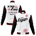 Custom White Black Red Classic Style Full-Snap Wrinkle-Resistant Jacket| KXKSHOP