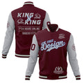 Custom Crimson Gray Classic Style Full-Snap Wrinkle-Resistant Jacket| KXKSHOP