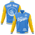 Custom Powder Blue Light Blue White Classic Style Full-Snap Breathable Jacket| KXKSHOP