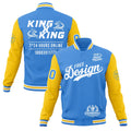 Custom Powder Blue Light Blue White Classic Style Full-Snap Wrinkle-Resistant Jacket| KXKSHOP