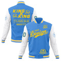 Custom Powder Blue Light Blue White Classic Style Full-Snap Wrinkle-Resistant Jacket| KXKSHOP