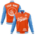 Custom Orange Light Blue White Classic Style Full-Snap Breathable Jacket| KXKSHOP
