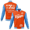 Custom Orange Light Blue White Classic Style Full-Snap Wrinkle-Resistant Jacket| KXKSHOP