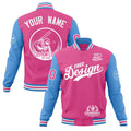 Custom Pink Light Blue White Classic Style Full-Snap Breathable Jacket| KXKSHOP