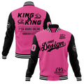 Custom Pink Black White Classic Style Full-Snap Wrinkle-Resistant Jacket| KXKSHOP