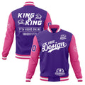 Custom Purple Pink White Classic Style Full-Snap Wrinkle-Resistant Jacket| KXKSHOP