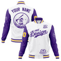 Custom White Purple Gold Classic Style Full-Snap Breathable Jacket| KXKSHOP