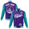 Custom Purple Teal White Classic Style Full-Snap Breathable Jacket| KXKSHOP
