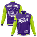 Custom Purple White Neon Green Classic Style Full-Snap Breathable Jacket| KXKSHOP