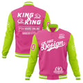 Custom Pink Neon Green White Classic Style Full-Snap Wrinkle-Resistant Jacket| KXKSHOP