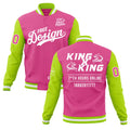 Custom Pink Neon Green White Classic Style Full-Snap Wrinkle-Resistant Jacket| KXKSHOP