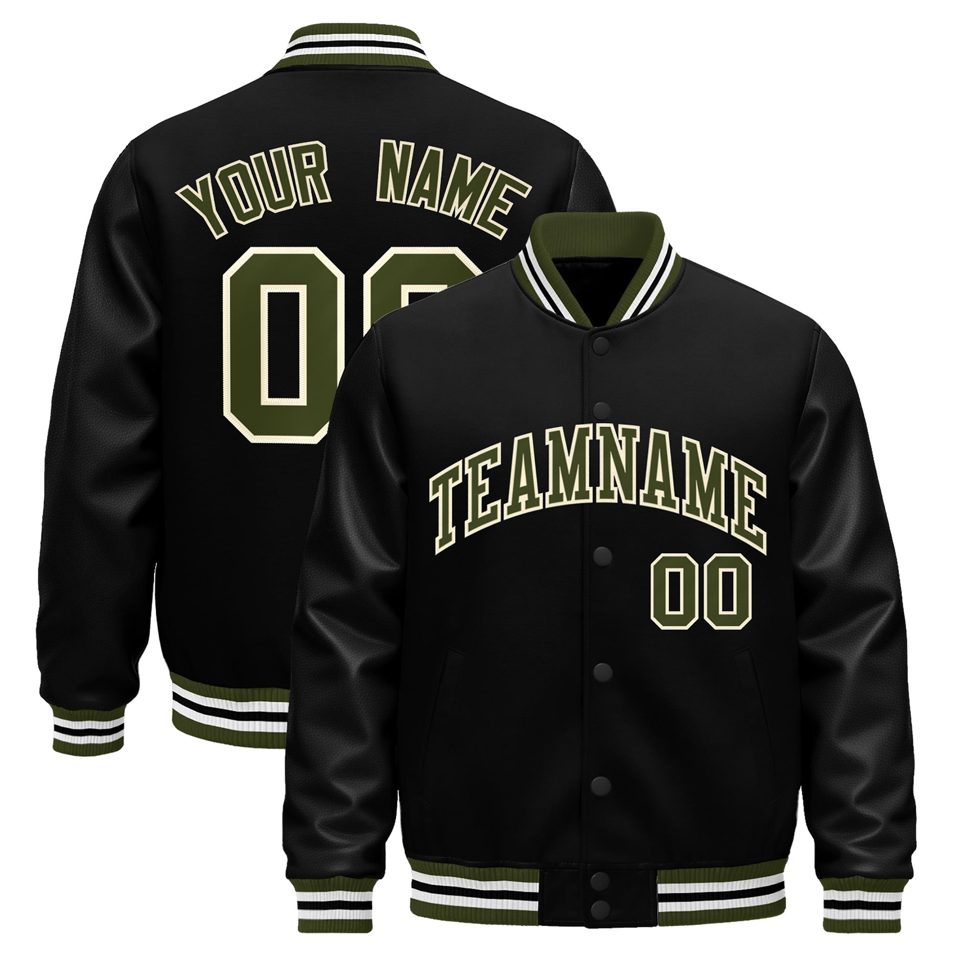 Custom Black White Classic Style Leather Sleeves Wrinkle-Resistant Jacket| KXKSHOP