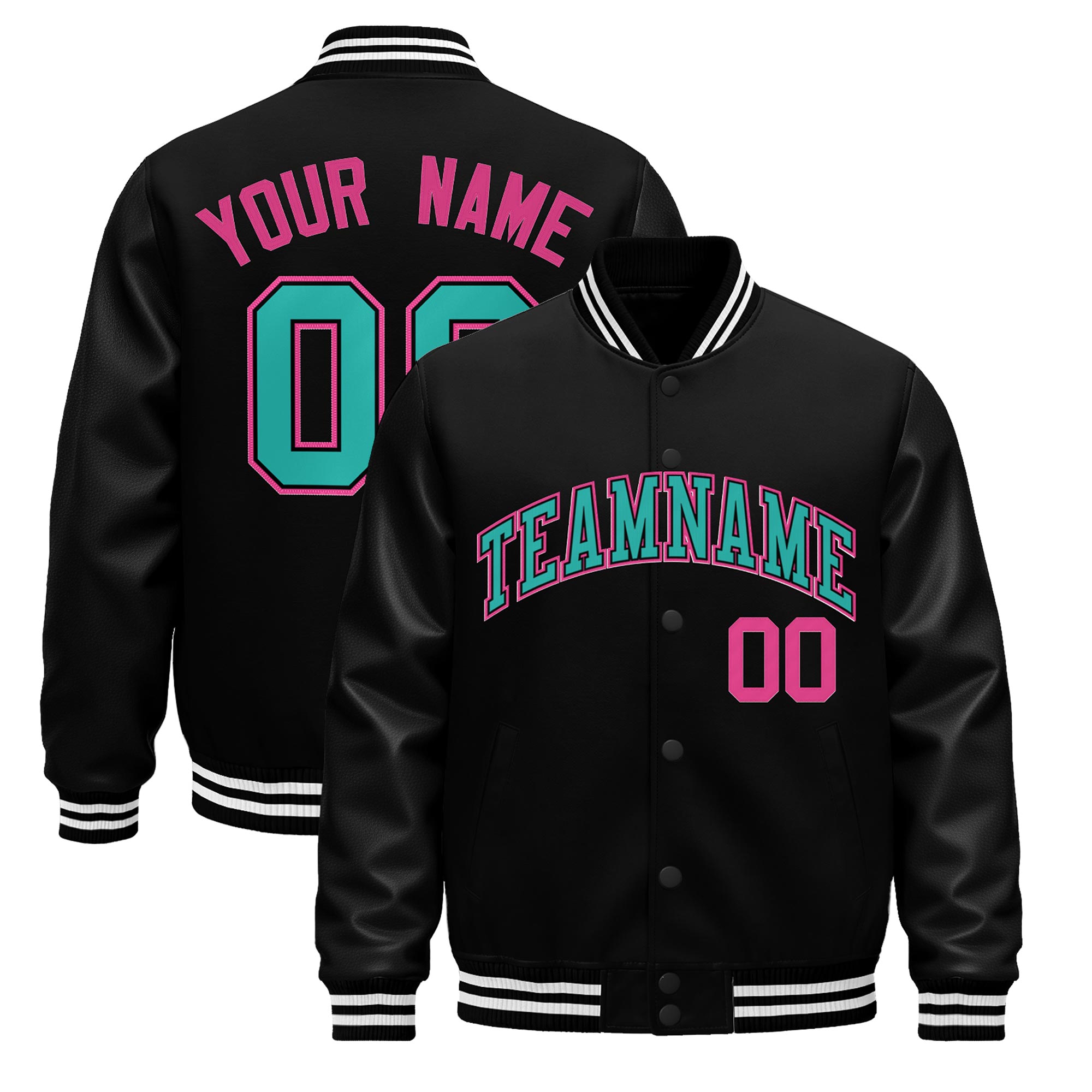 Custom Black White Classic Style Leather Sleeves Wrinkle-Resistant Jacket| KXKSHOP