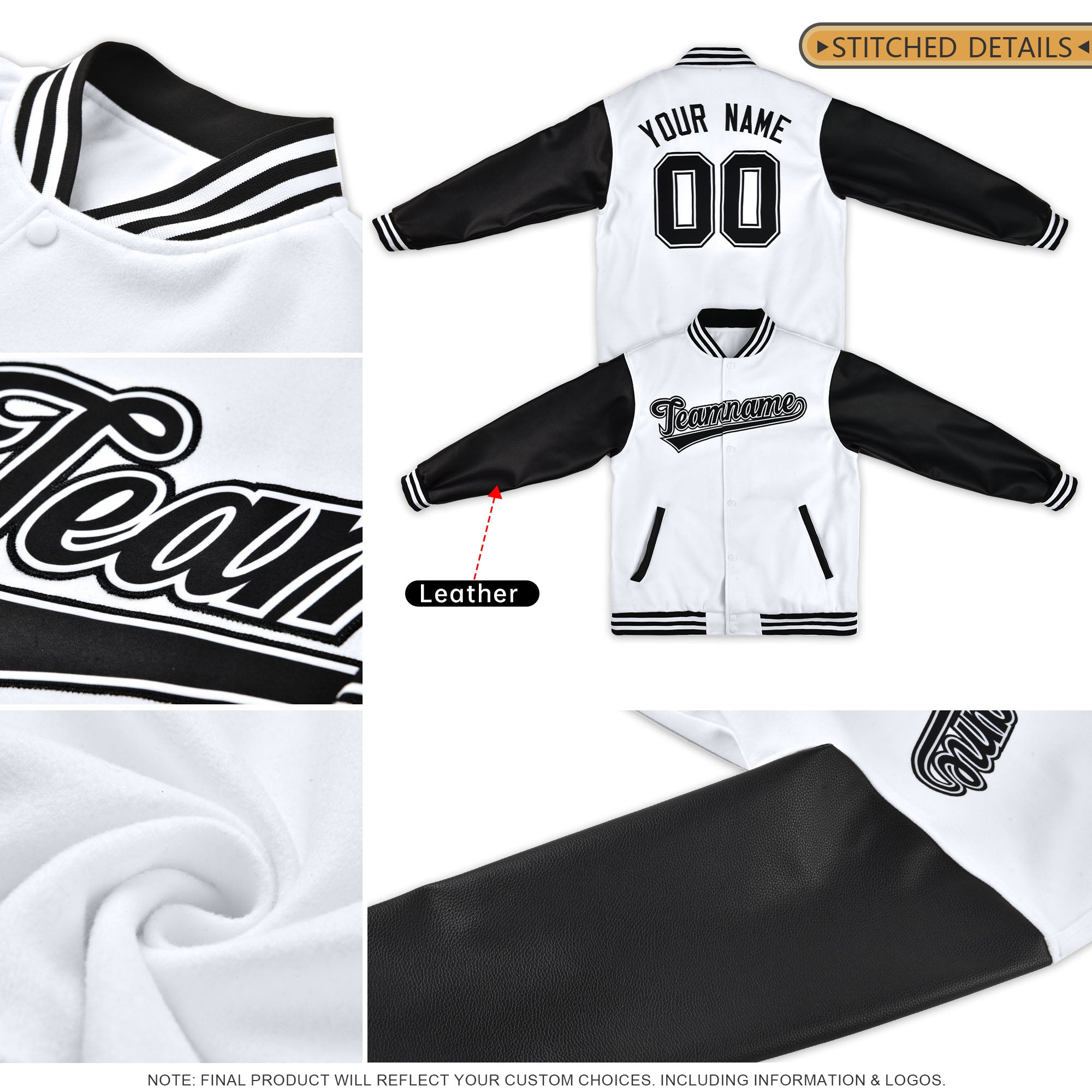 Custom Royal Blue red Classic Style Leather Sleeves Wrinkle-Resistant Jacket| KXKSHOP