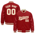 Custom Red Cream Classic Style Leather Sleeves Wrinkle-Resistant Jacket| KXKSHOP