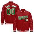 Custom Red White Classic Style Leather Sleeves Wrinkle-Resistant Jacket| KXKSHOP