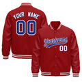 Custom Red White Classic Style Leather Sleeves Wrinkle-Resistant Jacket| KXKSHOP