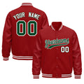 Custom Red White Classic Style Leather Sleeves Wrinkle-Resistant Jacket| KXKSHOP