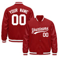 Custom Red White Classic Style Leather Sleeves Wrinkle-Resistant Jacket| KXKSHOP