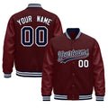 Custom Burgundy White Classic Style Leather Sleeves Wrinkle-Resistant Jacket| KXKSHOP