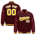 Custom Burgundy White Classic Style Leather Sleeves Wrinkle-Resistant Jacket| KXKSHOP