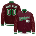Custom Burgundy White Classic Style Leather Sleeves Wrinkle-Resistant Jacket| KXKSHOP