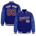 Custom Royal Blue White Classic Style Leather Sleeves Wrinkle-Resistant Jacket| KXKSHOP