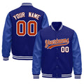 Custom Royal Blue White Classic Style Leather Sleeves Wrinkle-Resistant Jacket| KXKSHOP