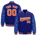 Custom Royal Blue White Classic Style Leather Sleeves Wrinkle-Resistant Jacket| KXKSHOP