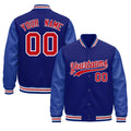 Custom Royal Blue red Classic Style Leather Sleeves Wrinkle-Resistant Jacket| KXKSHOP