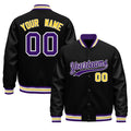 Custom Black Purple White Classic Style Leather Sleeves Wrinkle-Resistant Jacket| KXKSHOP