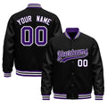 Custom Black Purple White Classic Style Leather Sleeves Wrinkle-Resistant Jacket| KXKSHOP
