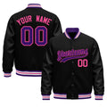 Custom Black Purple Pink Classic Style Leather Sleeves Wrinkle-Resistant Jacket| KXKSHOP