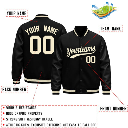 Custom Black Cream Classic Style Leather Sleeves Wrinkle-Resistant Jacket| KXKSHOP