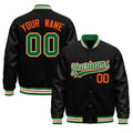 Custom Black Kelly Green White Classic Style Leather Sleeves Wrinkle-Resistant Jacket| KXKSHOP