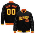Custom Black Orange Gold Classic Style Leather Sleeves Wrinkle-Resistant Jacket| KXKSHOP