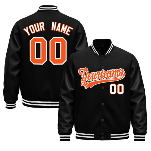 Custom Black White Classic Style Leather Sleeves Wrinkle-Resistant Jacket| KXKSHOP
