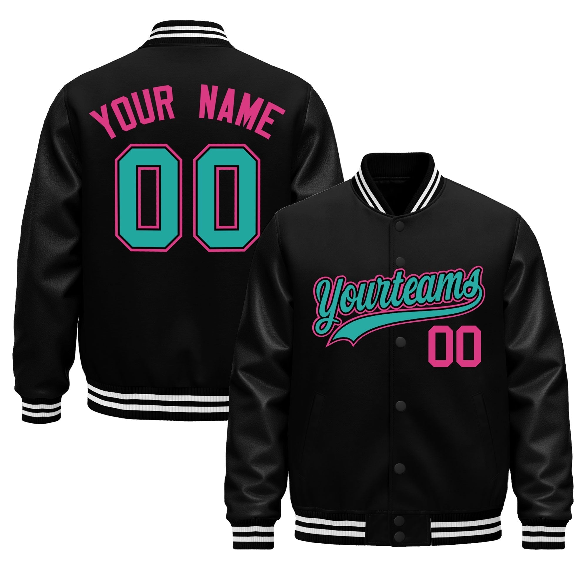 Custom Black White Classic Style Leather Sleeves Wrinkle-Resistant Jacket| KXKSHOP