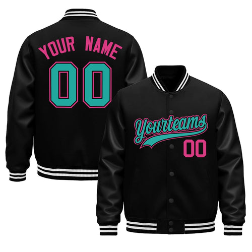 Custom Black White Classic Style Leather Sleeves Wrinkle-Resistant Jacket| KXKSHOP