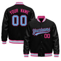 Custom Black Pink White Classic Style Leather Sleeves Wrinkle-Resistant Jacket| KXKSHOP
