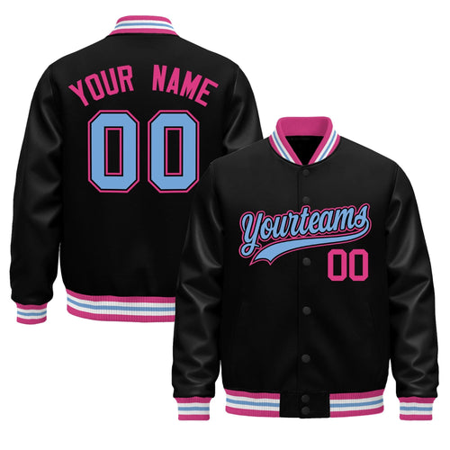 Custom Black Pink White Classic Style Leather Sleeves Wrinkle-Resistant Jacket| KXKSHOP
