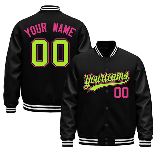 Custom Black White Classic Style Leather Sleeves Wrinkle-Resistant Jacket| KXKSHOP