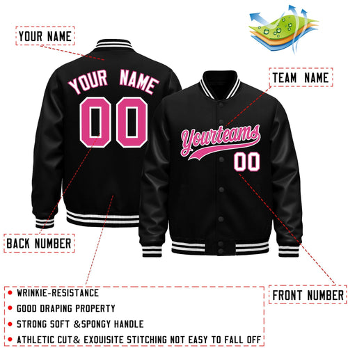 Custom Black White Classic Style Leather Sleeves Wrinkle-Resistant Jacket| KXKSHOP