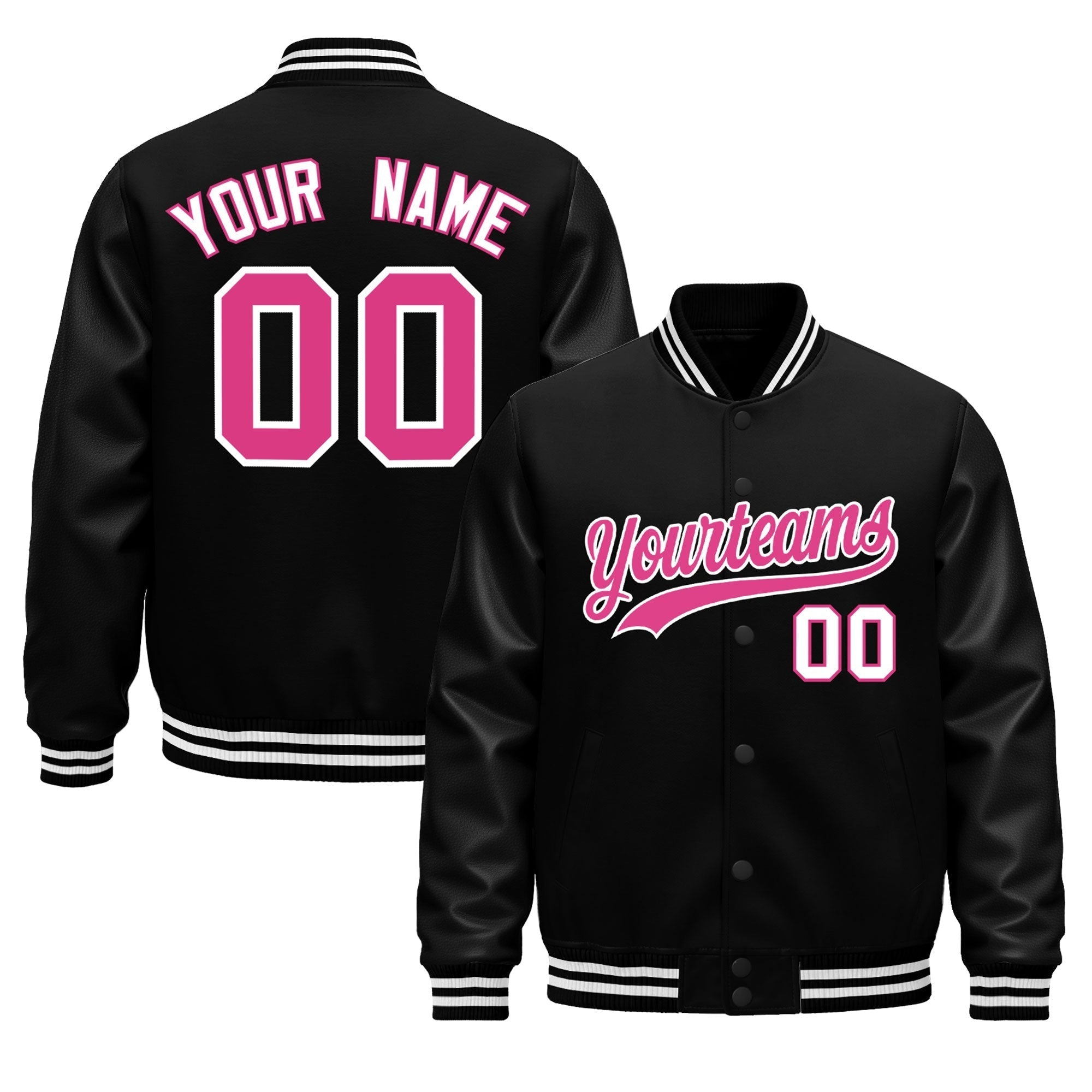 Custom Black White Classic Style Leather Sleeves Wrinkle-Resistant Jacket| KXKSHOP