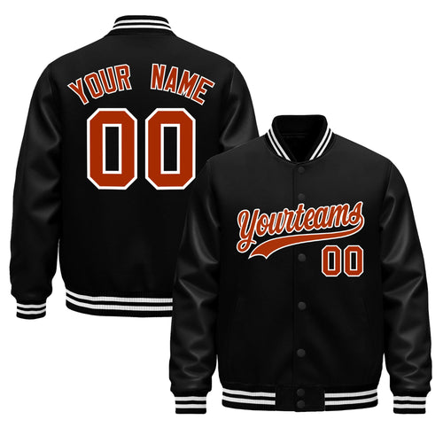 Custom Black White Classic Style Leather Sleeves Wrinkle-Resistant Jacket| KXKSHOP