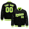 Custom Black Neon Green White Classic Style Leather Sleeves Wrinkle-Resistant Jacket| KXKSHOP