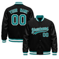 Custom Black Aqua White Classic Style Leather Sleeves Wrinkle-Resistant Jacket| KXKSHOP