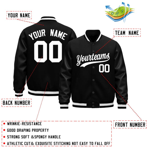 Custom Black White Classic Style Leather Sleeves Wrinkle-Resistant Jacket| KXKSHOP