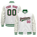 Custom White Kelly Green Classic Style Leather Sleeves Wrinkle-Resistant Jacket| KXKSHOP